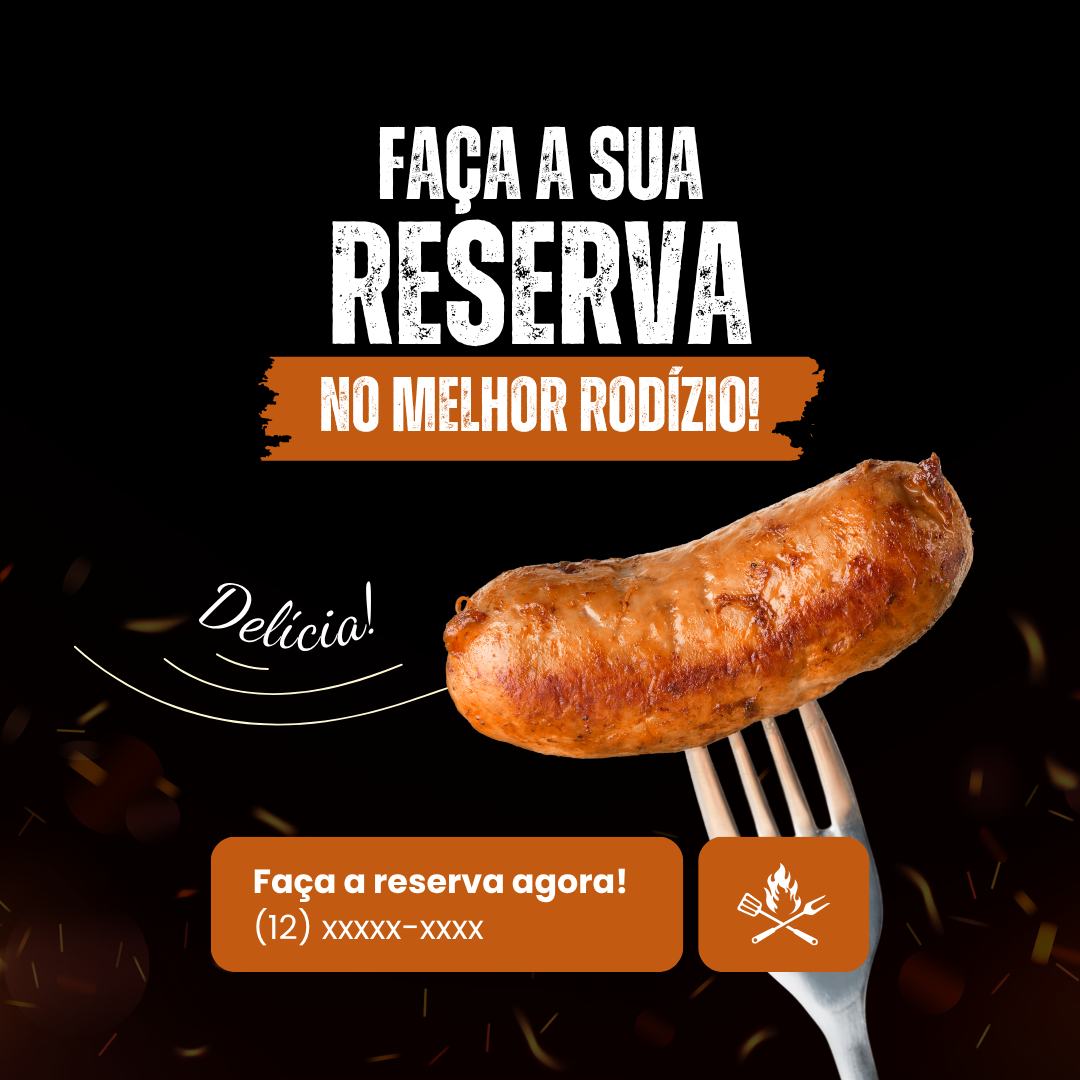 post do instagram rodízio churrasco churrascaria reserva restaturante minimalista